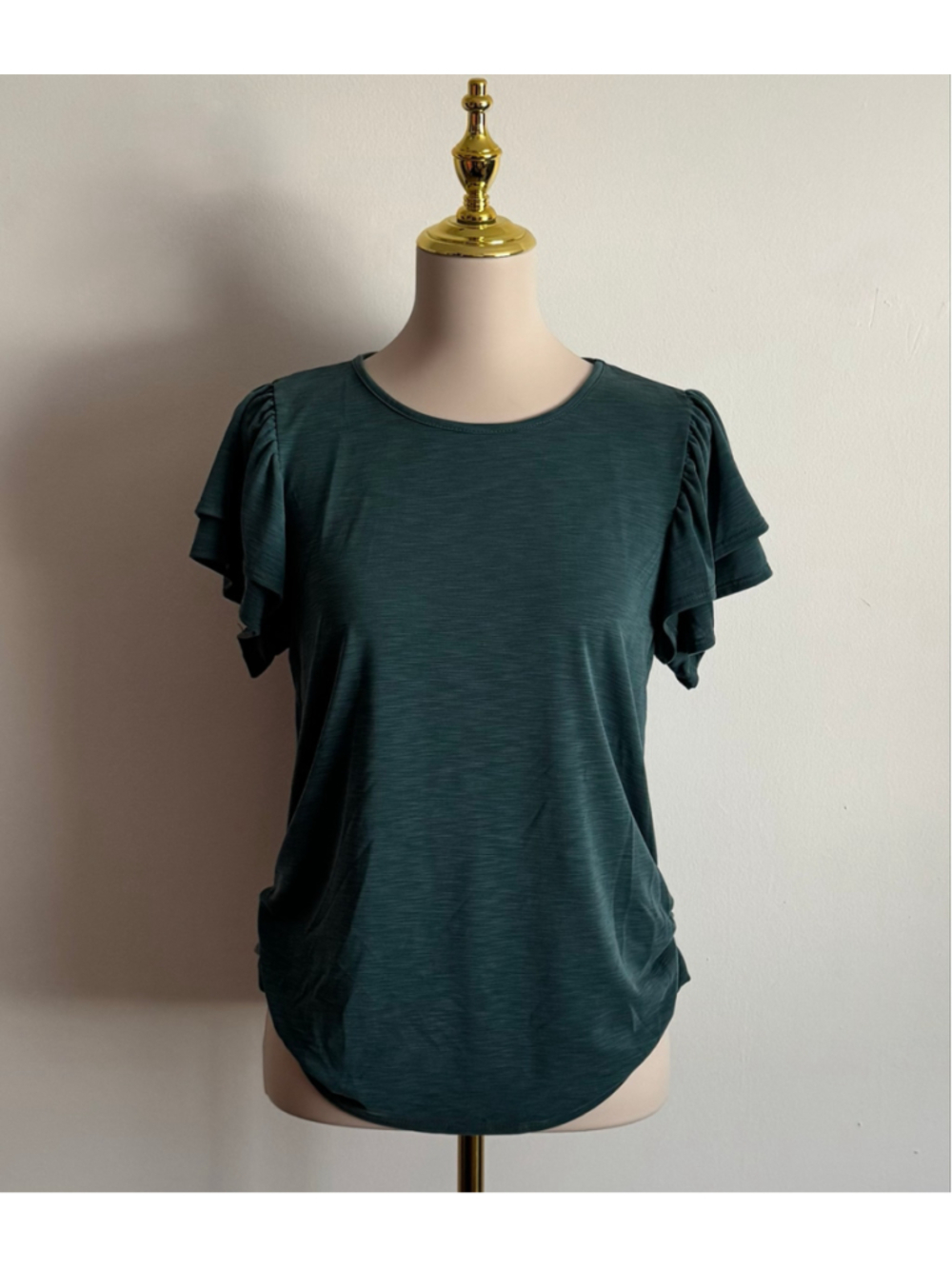 Women's Green Envelope Short Sleeve Tee, Size S, Green
